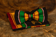 Kente bow tie with pocket square (Black)
