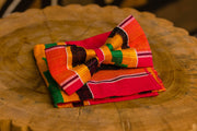 Kente bow tie with pocket square (pink)
