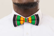 Kente bow tie with pocket square (Black)