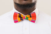 Kente bow tie with pocket square (pink)