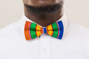 kente bow tie with pocket square (blue)